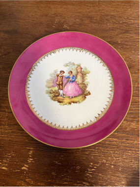 Vintage Kuba Porzellan Bavaria Germany Fragonard Courting Couple Decorative Plat